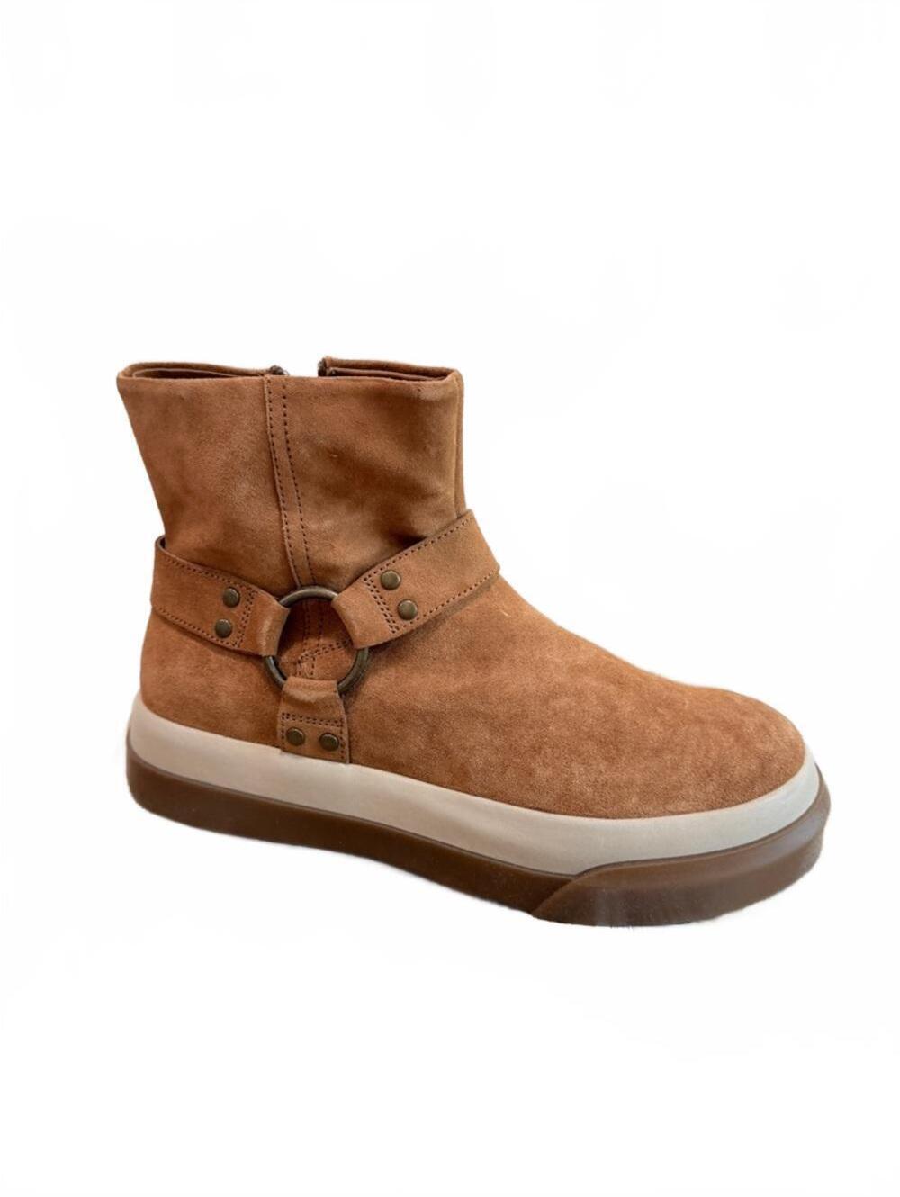 Free People FP Collection Down Harness Boots Women’s 7.5 Tan Suede Platform